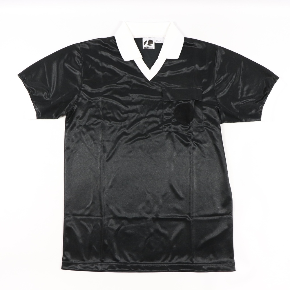 90s New Kwik Goal Mens Soccer Referee Jersey Black